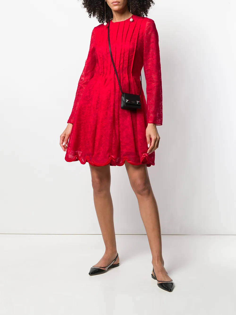 Valentino Garavani Skaterjurk met bloemdessin - Rood