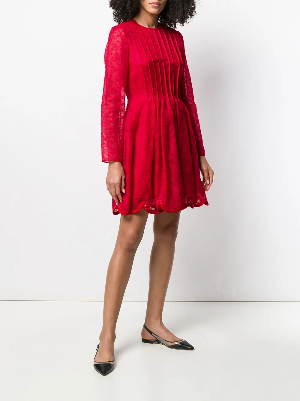 Valentino Garavani Skaterjurk met bloemdessin Rood