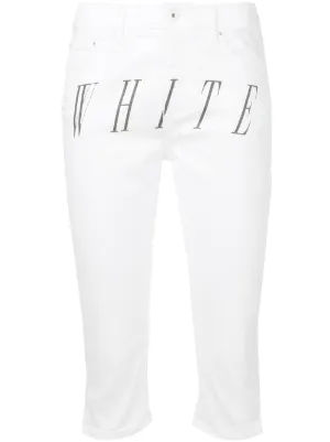 Off-White Cropped Jeans for Women 