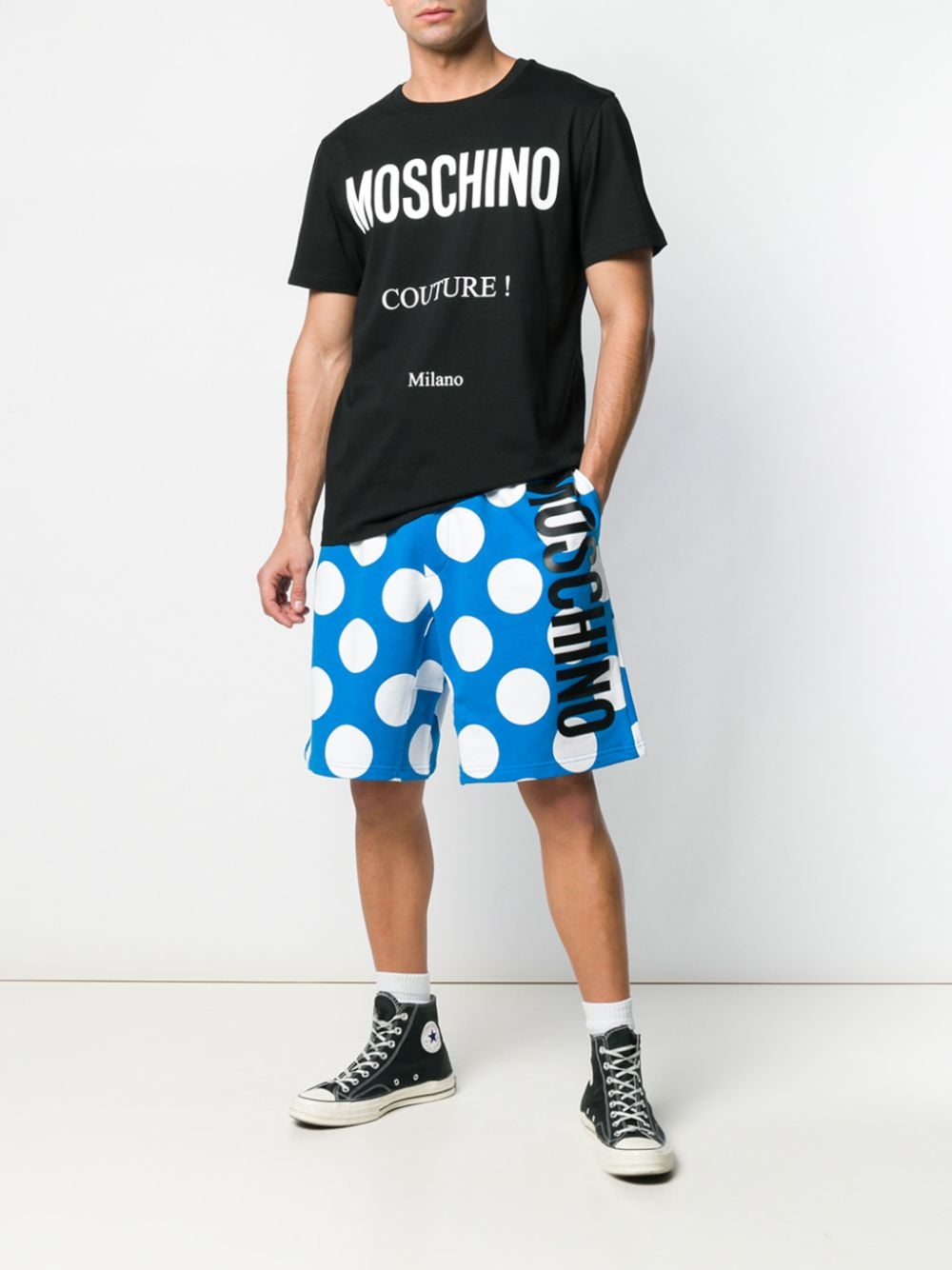 Moschino T-shirt met logoprint - Zwart