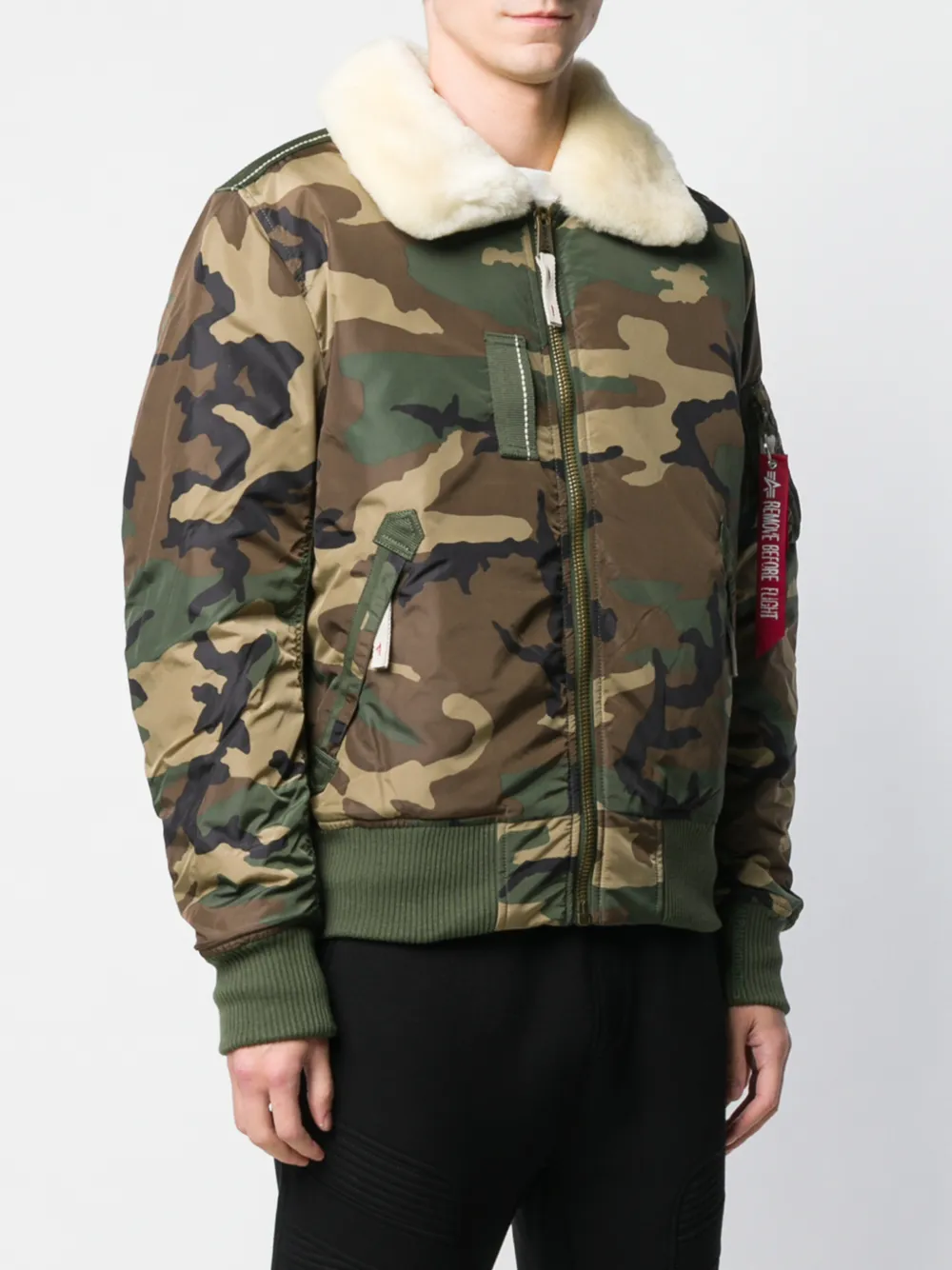 alpha industries shearling bomber