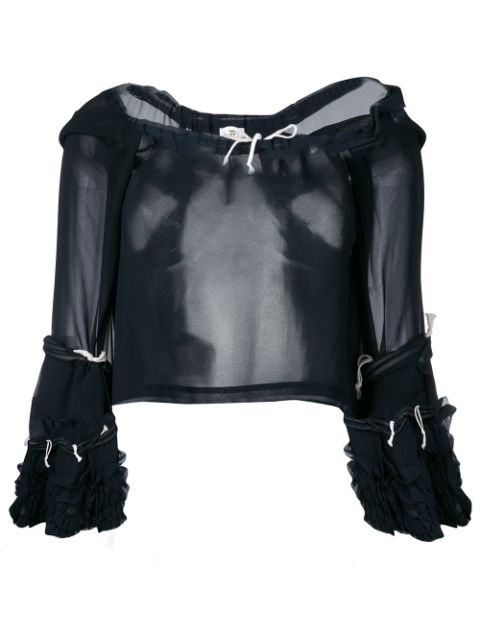 Comme Des Garcons sheer drawstring blouse Women