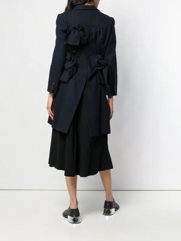 Comme Des Garçons Pre-Owned リボンディテール コート | ブルー