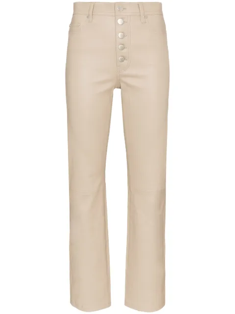 JOSEPH Den Cropped Leather Trousers 