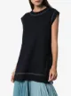 Jil Sander contrast topstitch wool T-shirt