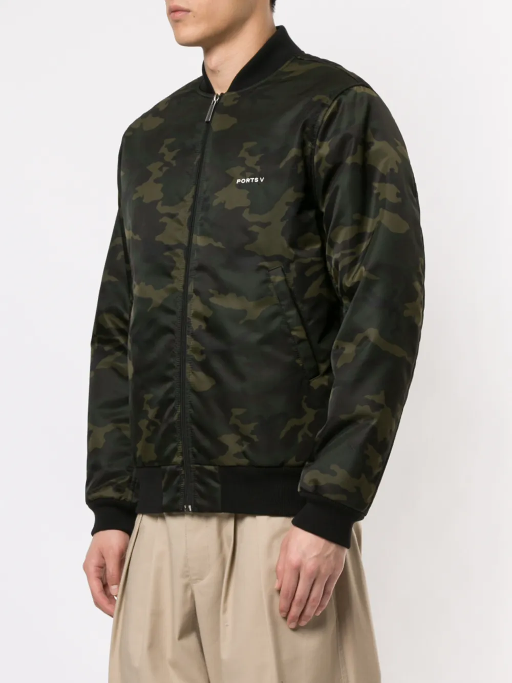 Ports V Bomberjack met camouflageprint Groen