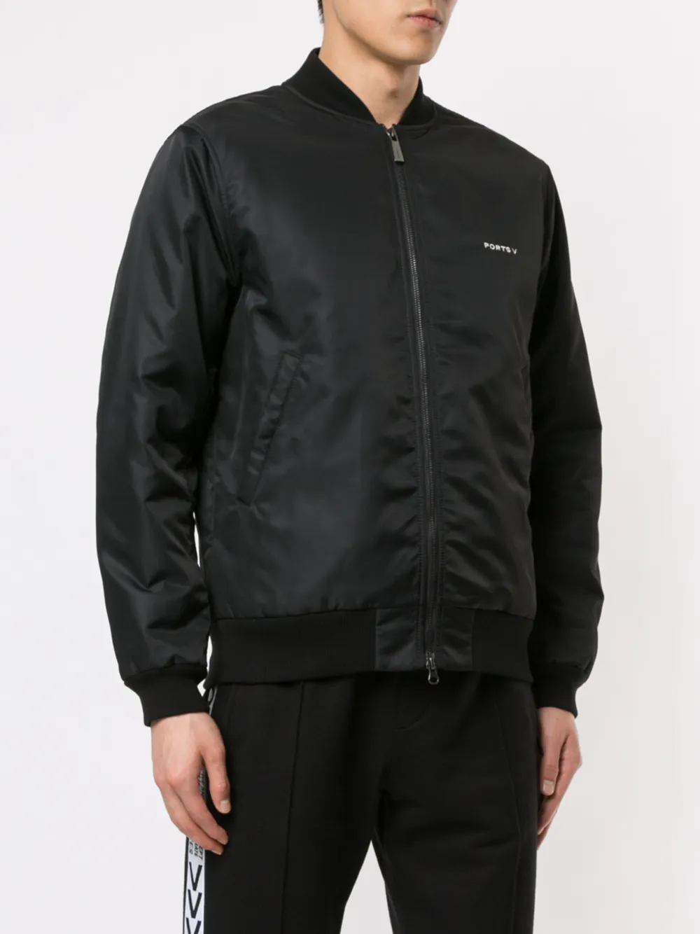 Ports V Bomberjack met slogan Zwart