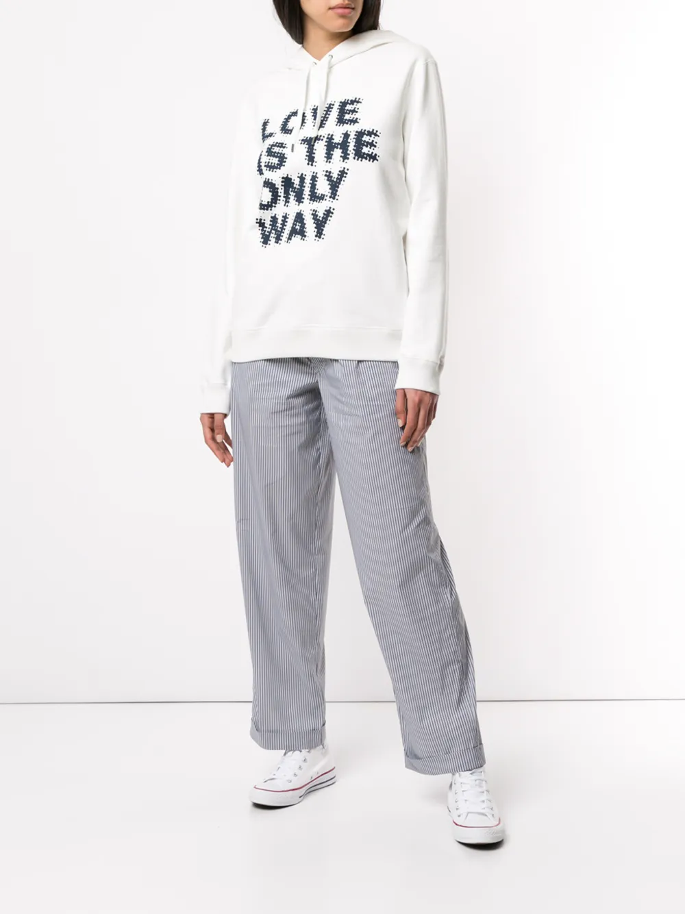 Ports V Hoodie met slogan Wit