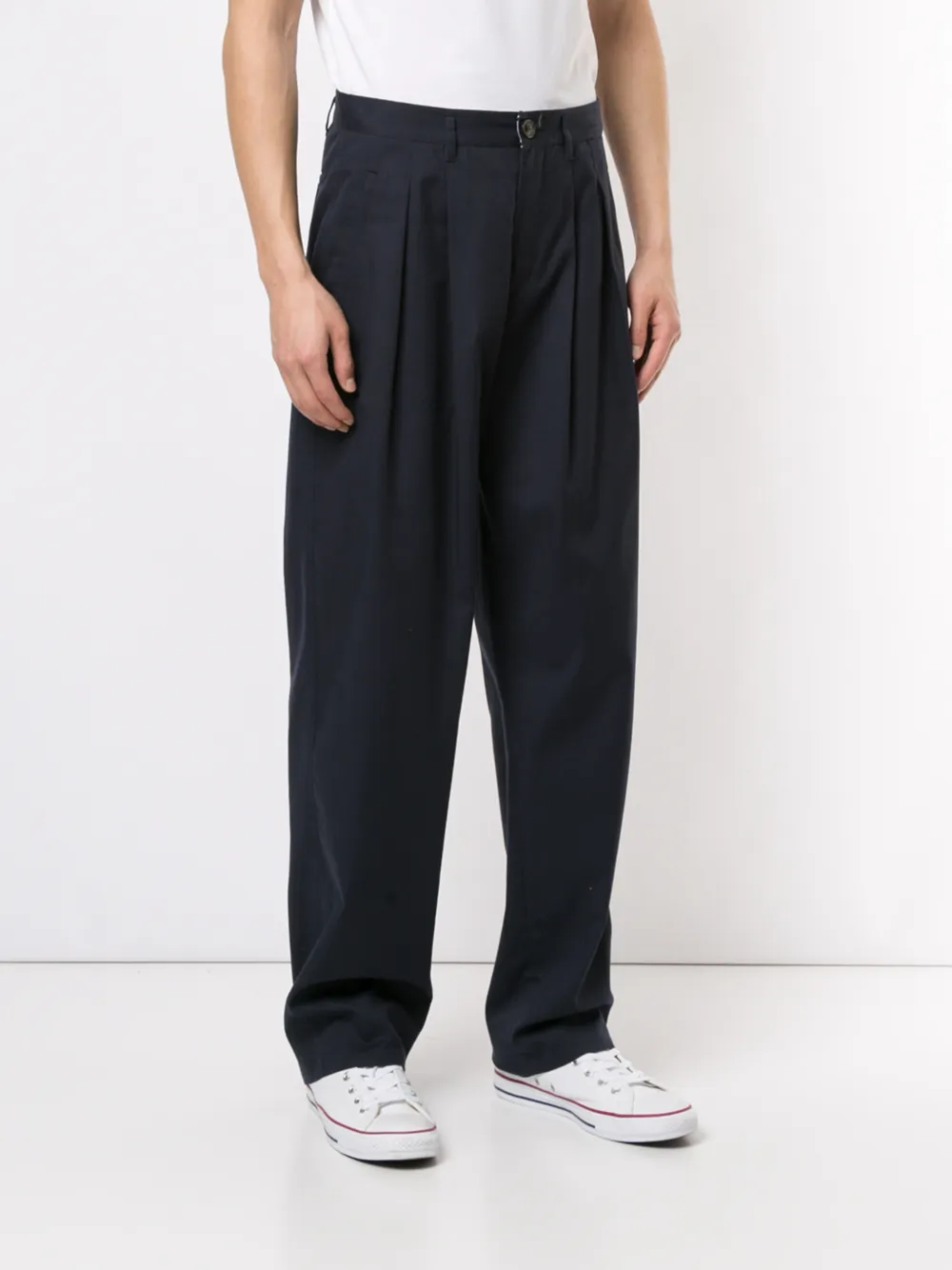 Ports V Broek met hoge taille Blauw