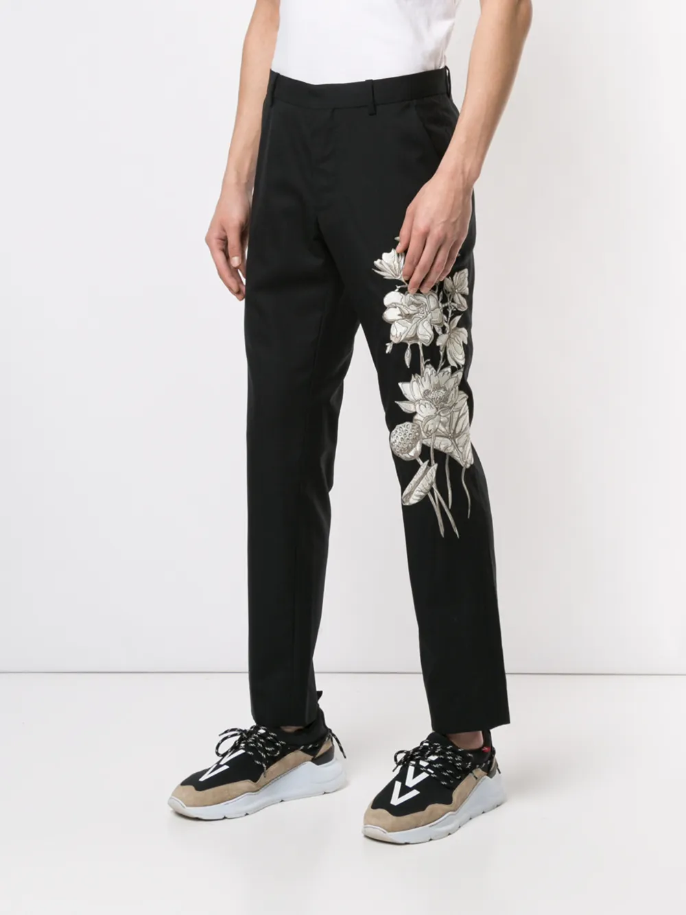 Ports V Broek met borduurwerk Zwart