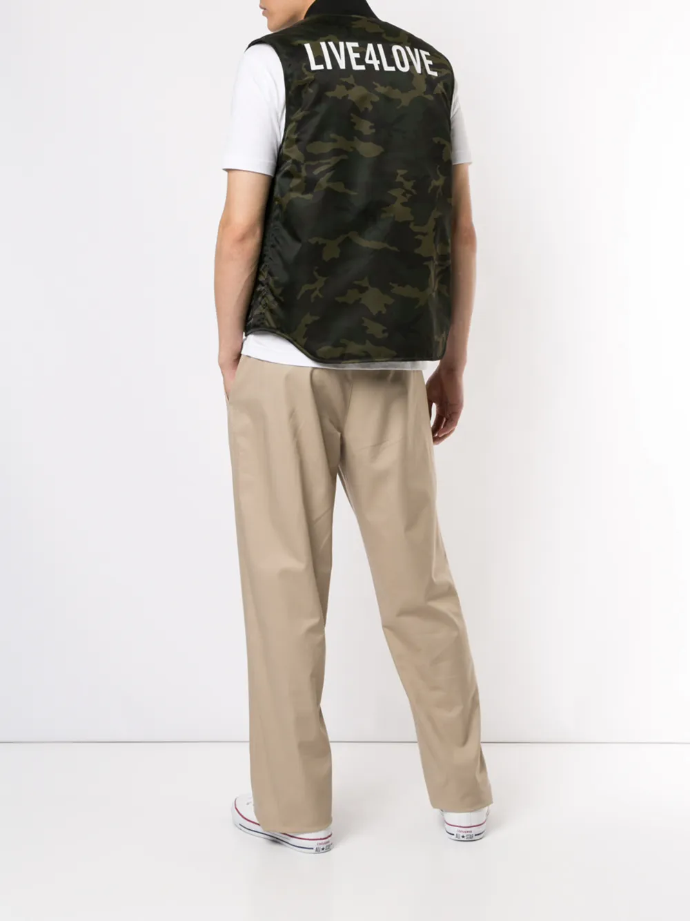 Ports V Bodywarmer met camouflageprint Groen