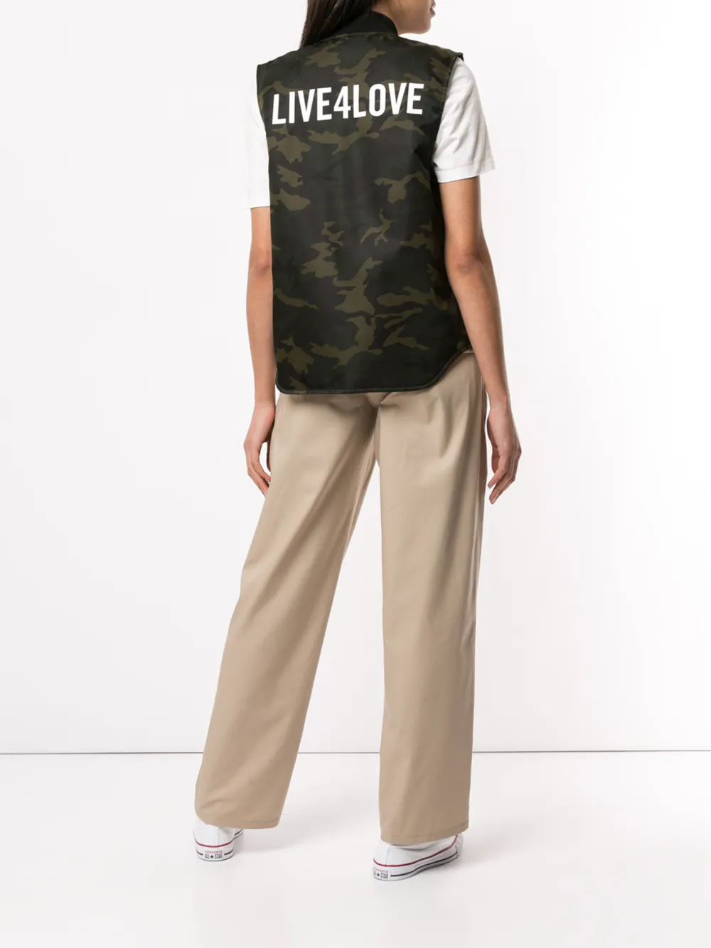 Ports V Bodywarmer met camouflageprint Groen