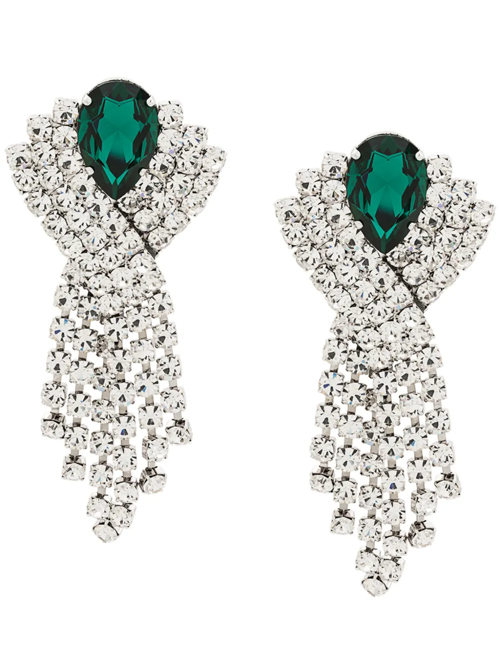 Alessandra Rich Accessories ALESSANDRA RICH EMBELLISHED CLIP-ON EARRINGS - METALLIC