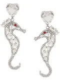 Alessandra Rich crystal seahorse earrings - Metallic