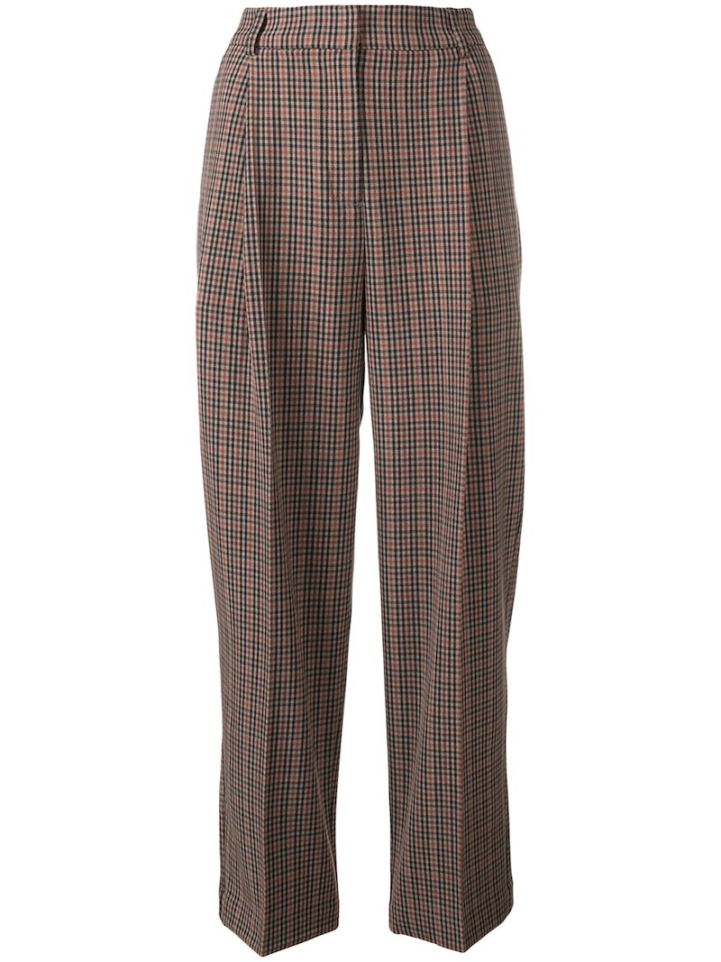 YMC checked cropped trousers