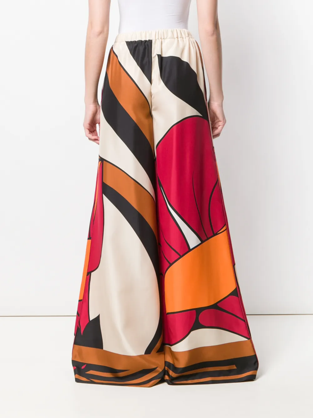 Alberta Ferretti Broek met wijde pijpen Beige