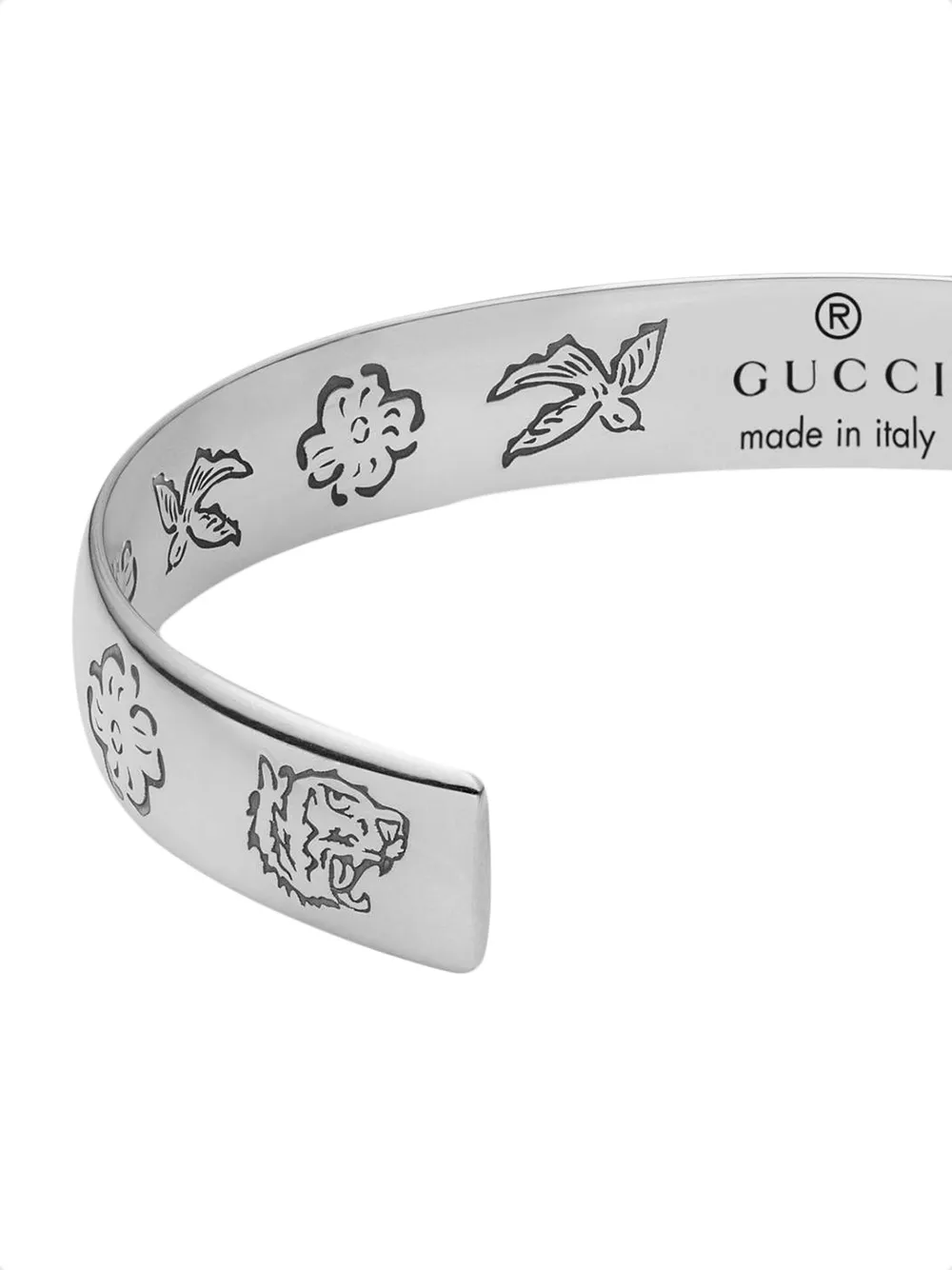 Shop Gucci Blind For Love Bracelet In Silver