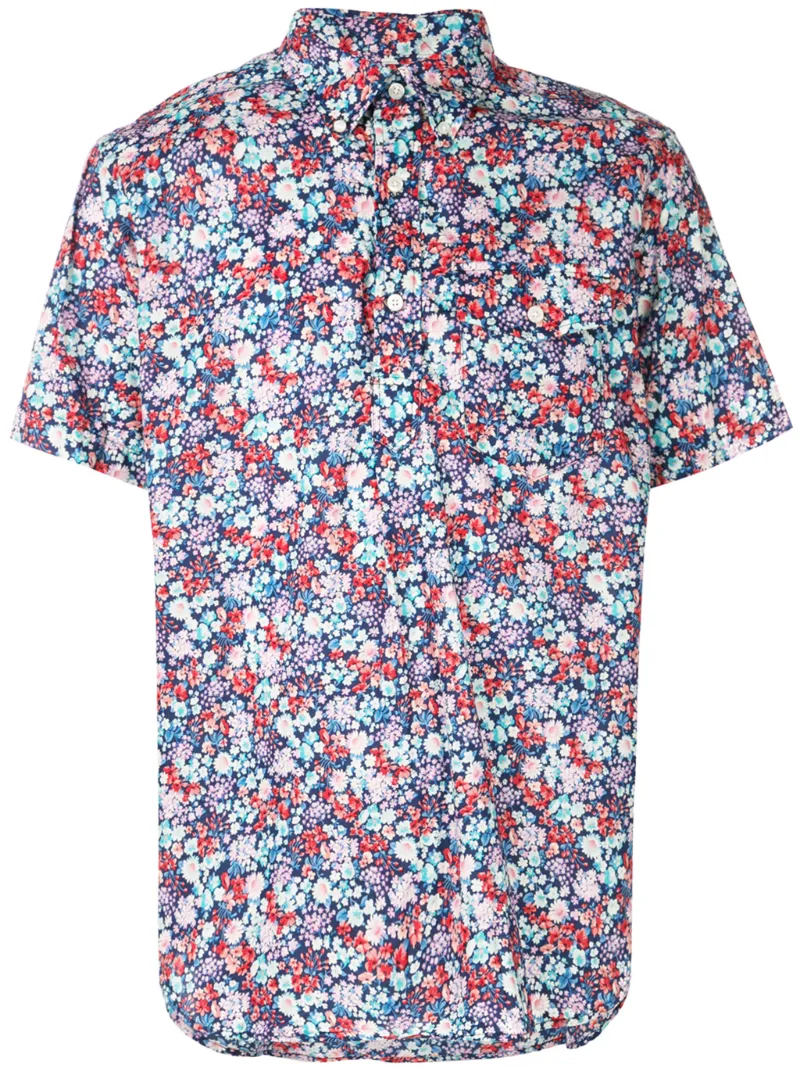Engineered Garments рубашка с короткими рукавами и цветочным принтом