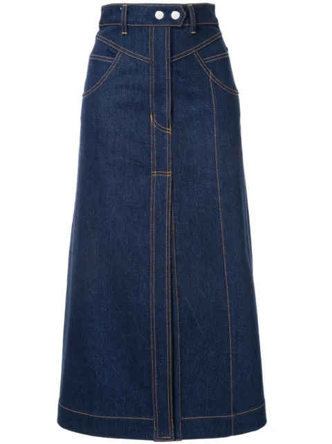 Ellery Traffic panelled denim skirt