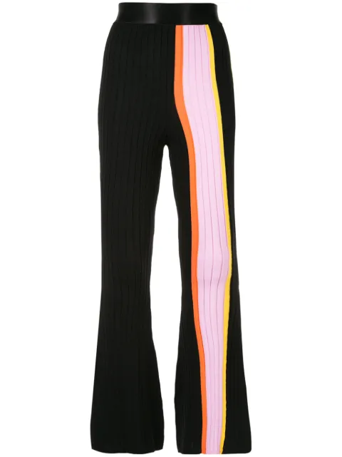 Ellery striped panel flared trousers
