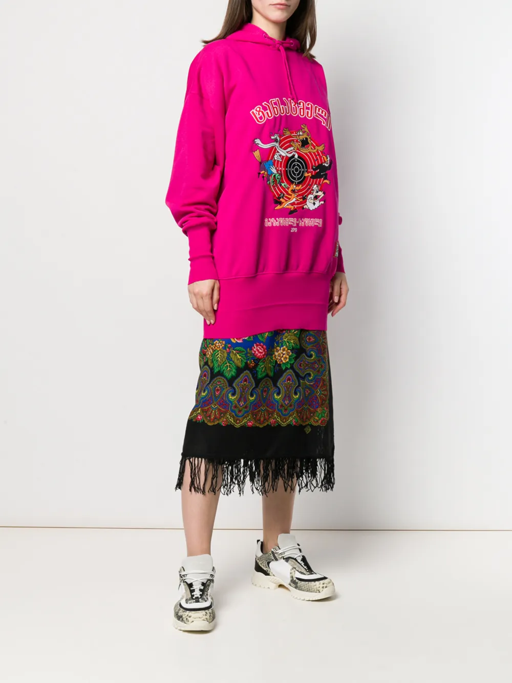 VETEMENTS Oversized hoodie Roze