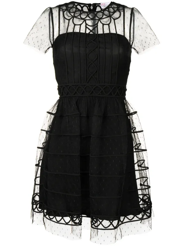 red valentino embroidered tulle dress