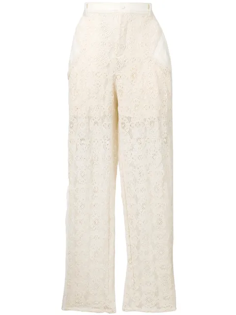 Philosophy Di Lorenzo Serafini lace panelled trousers
