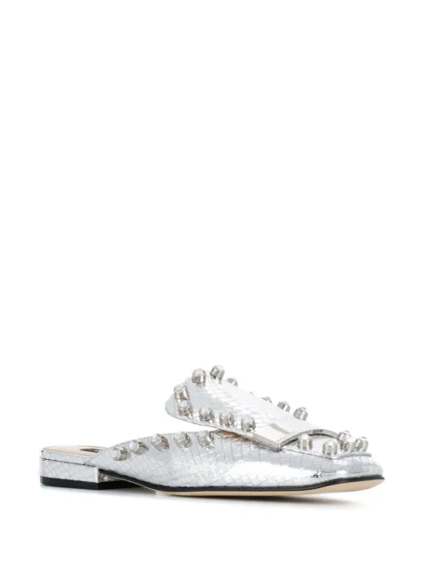 Sergio Rossi Sr1 Studded Mules - Silver
