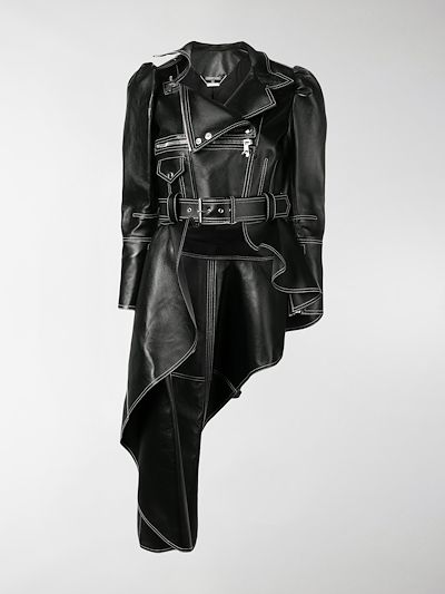 alexander mcqueen peplum leather jacket