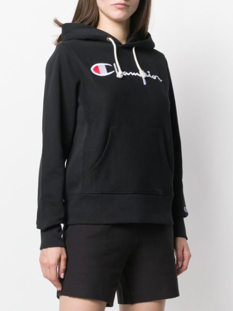 champion logo print hoodie