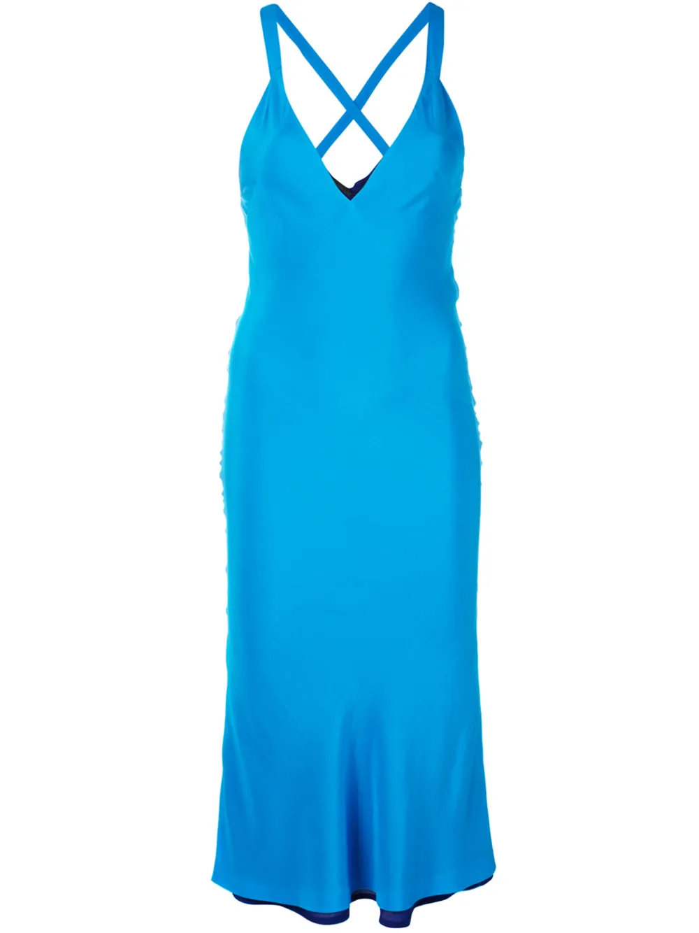 Haider Ackermann Tops HAIDER ACKERMANN KLEID MIT TIEFEM V-AUSSCHNITT - BLAU