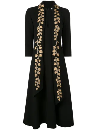 oscar de la renta black and gold dress