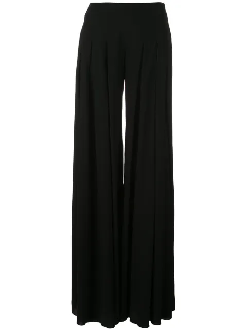 oscar de la renta pleated flare trousers