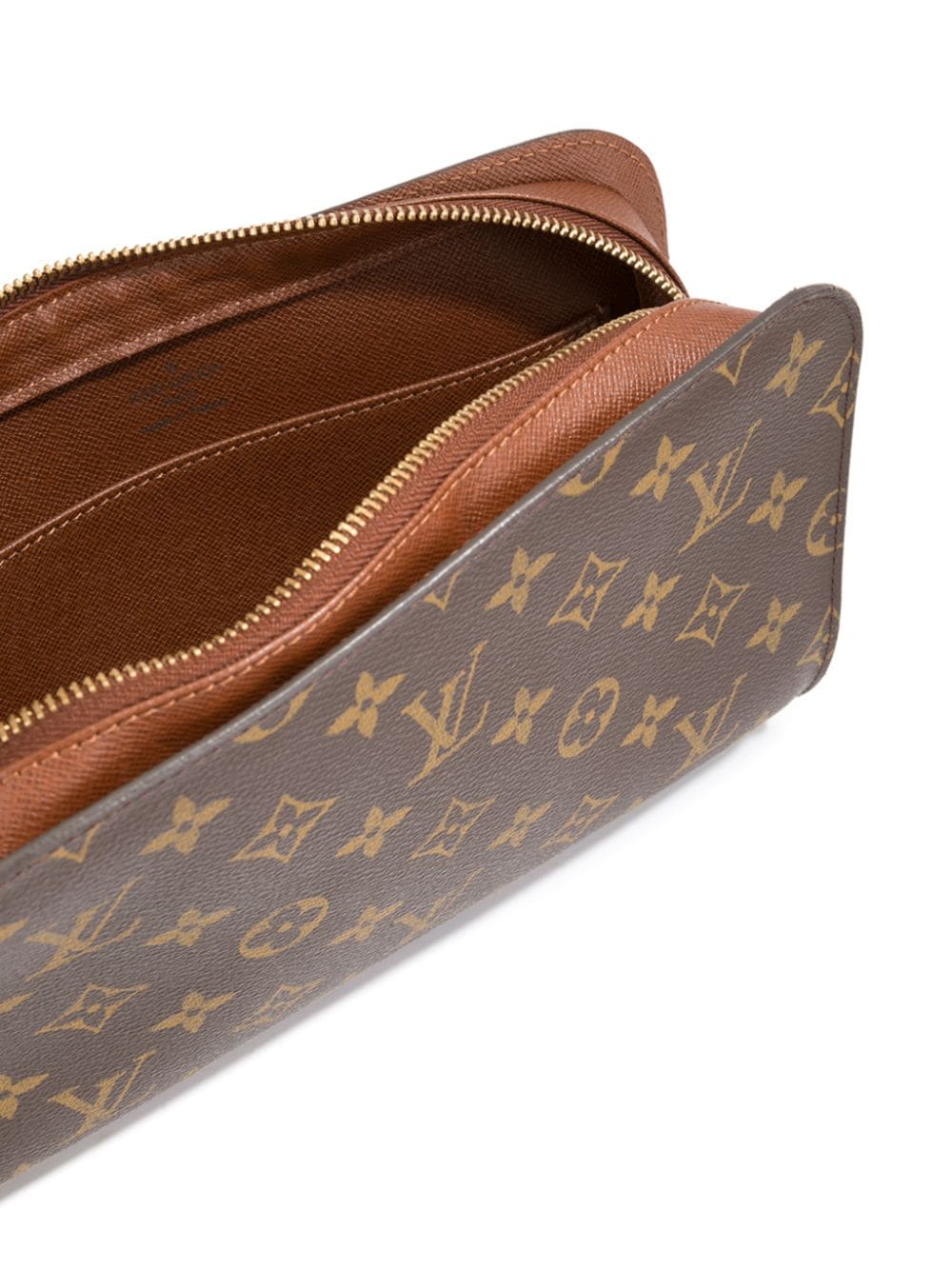 LOUIS VUITTON Orsay Clutch Hand Bag Monogram Leather Brown France