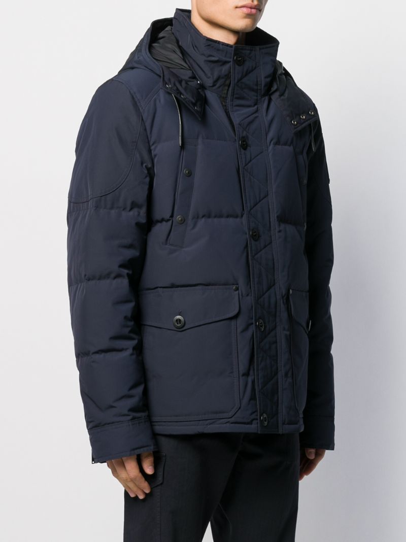 Shop Moose Knuckles Shippigan Feather Down Jacket In Blue