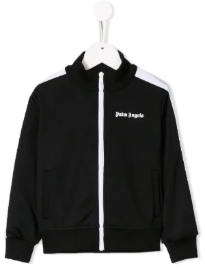 Palm Angels Kids stripe-detail Track Jacket | Black | FARFETCH