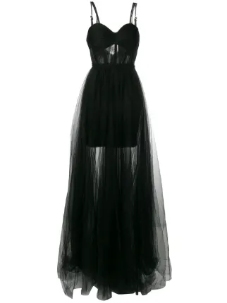 black sheer evening gown