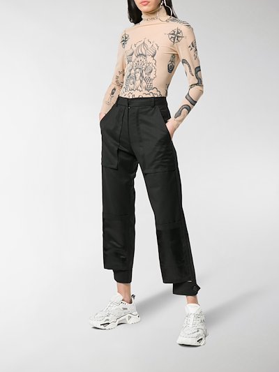 VETEMENTS tattoo printed turtleneck top neutrals | MODES VETEMENTS tattoo printed turtleneck top neutrals | MODES