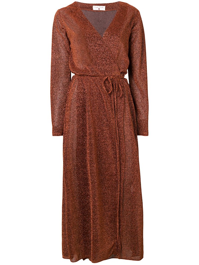 Danielapi lurex knit wrap dress