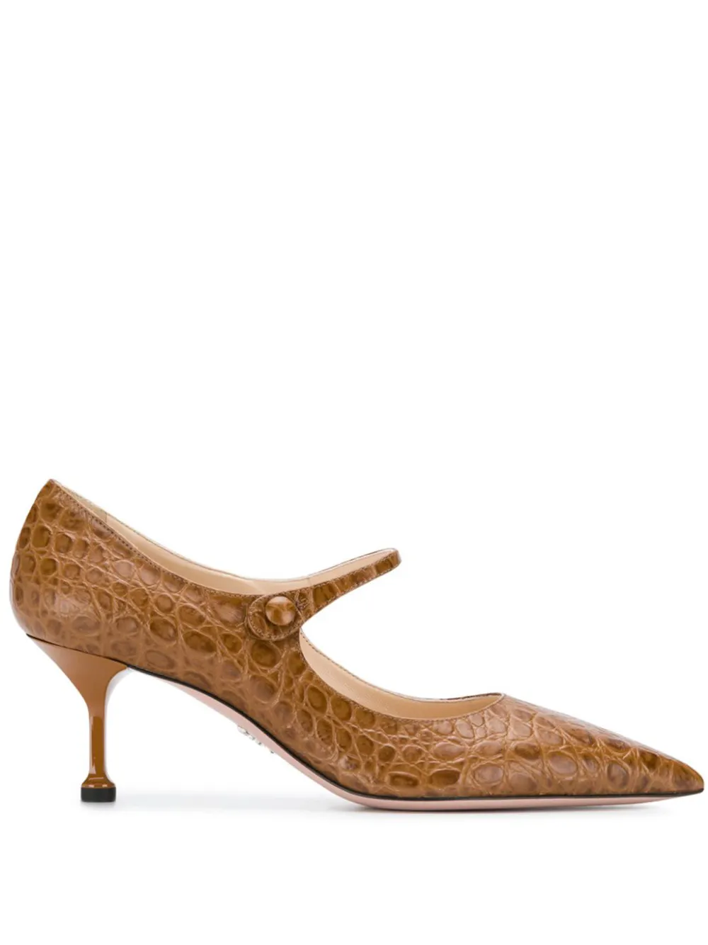 Image 1 of Prada embossed crocodile effect pumps