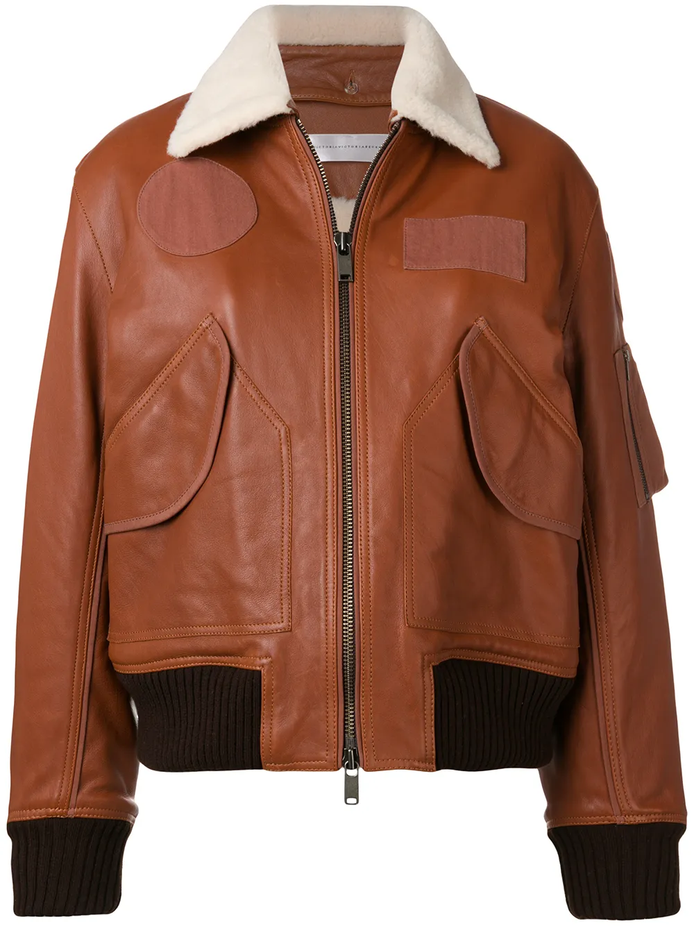 VICTORIA BECKHAM VICTORIA VICTORIA BECKHAM AVIATOR JACKET - BROWN