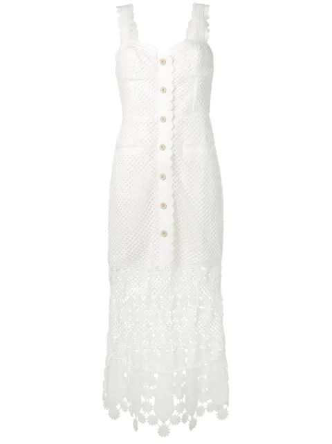 self portrait fishnet crochet dress