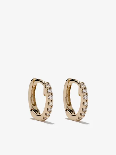 Dana Rebecca Designs 14kt yellow gold mini huggie diamond earrings