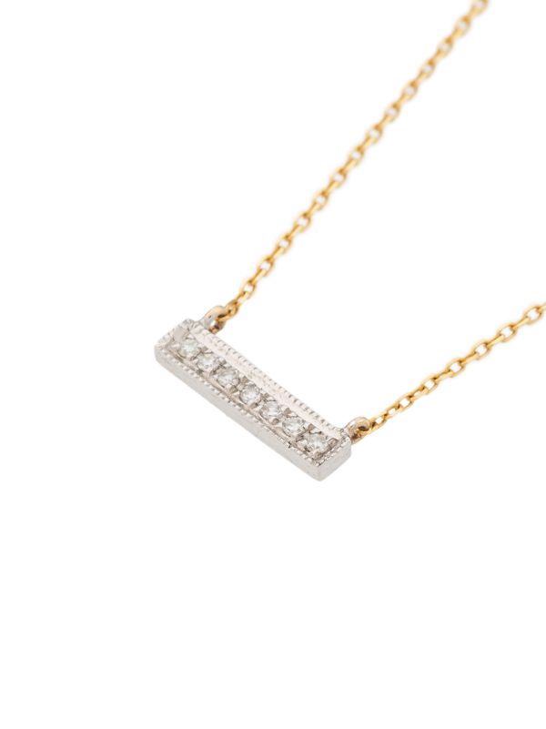 Gold and sale diamond bar necklace