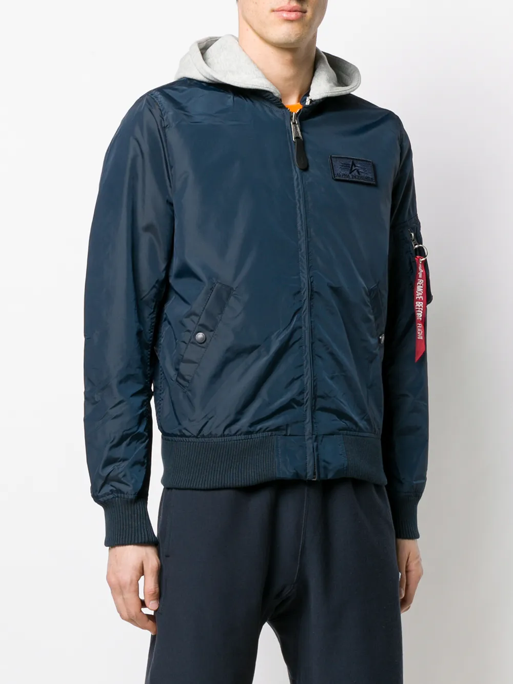 Alpha Industries Bomberjack met capuchon Blauw