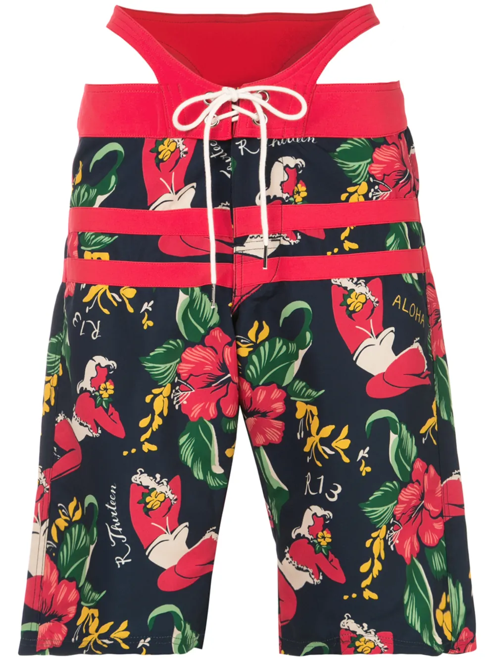 R13 Shorts R13 HAWAIIAN BOARD SHORTS - BLUE