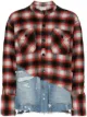 Greg Lauren 50/50 チェック デニムシャツの画像1