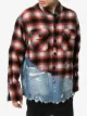 Greg Lauren 50/50 チェック デニムシャツ