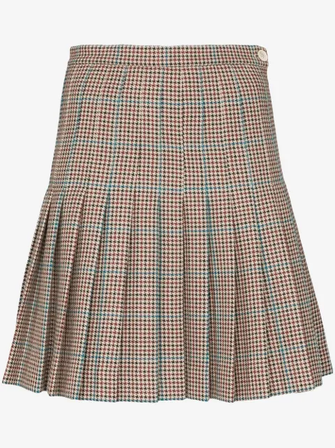 Off-White pleated checked mini skirt