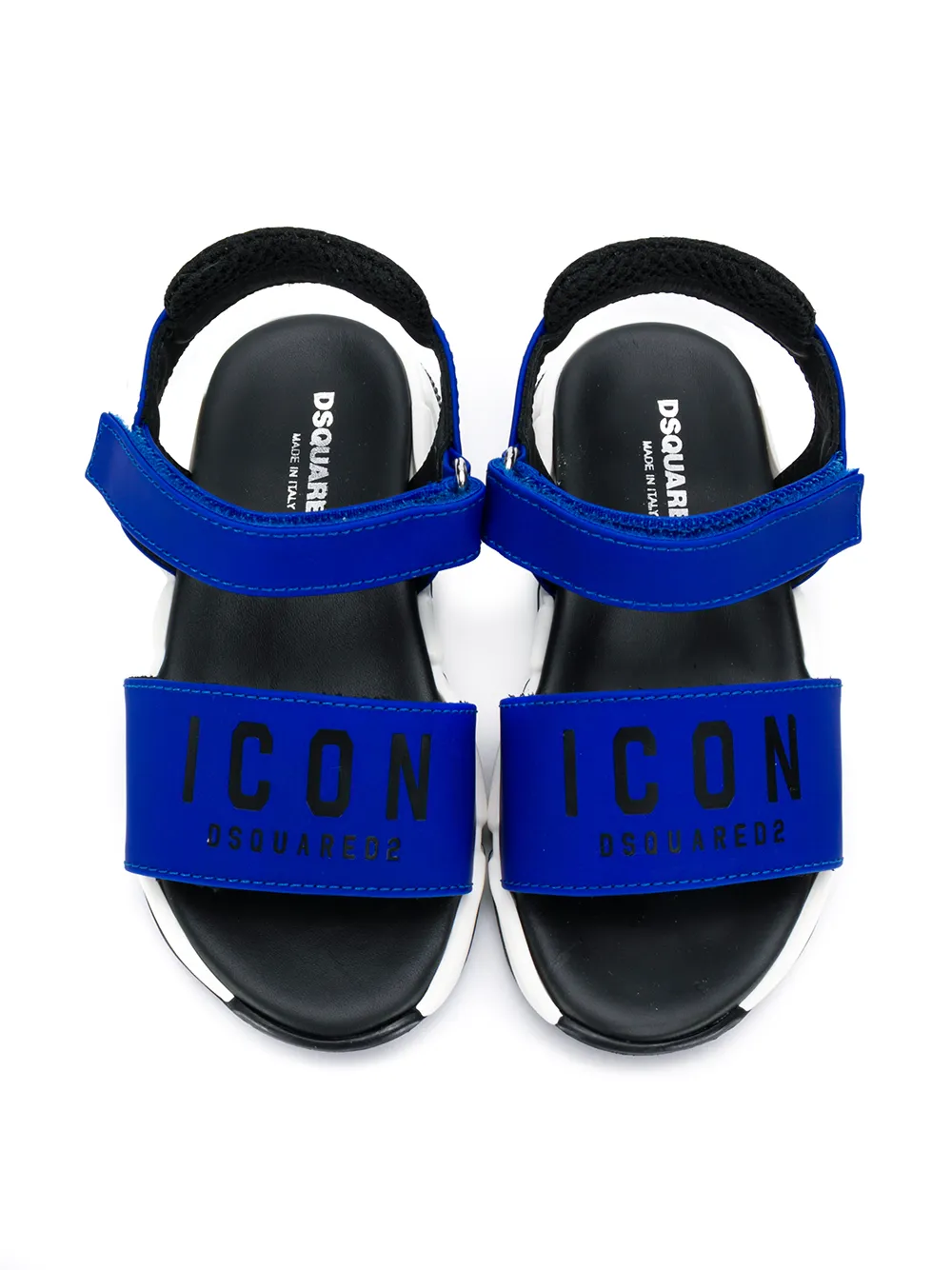 DSQUARED2 KIDS logo touch-strap sandals Blue